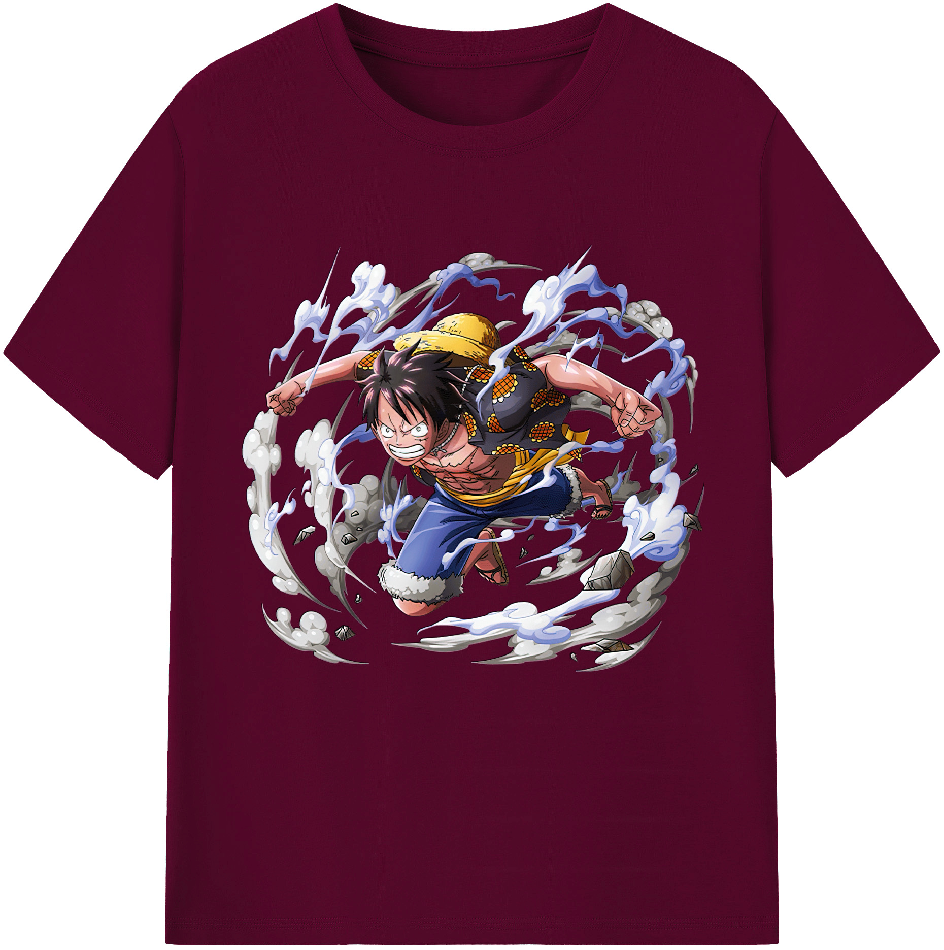 ワンピース モンキー・D・ルフィ ONE PIECE Monkey D. Luffy レディースカジュアルプリントTシャツ（綿100％）
